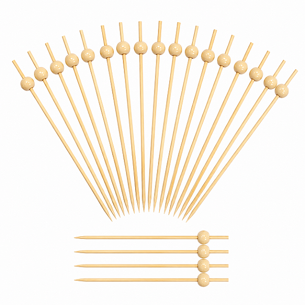 PALITO EM BAMBU PARA PETISCOS BOLINHAS NEUTRAS 12CM C/20 UND