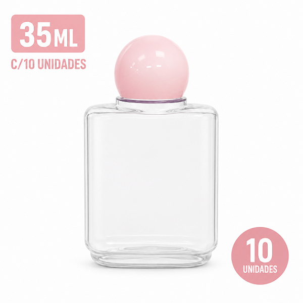 FRASCO REPARADOR COM TAMPA REDONDA ROSA BEBE 35ML C/10 UND