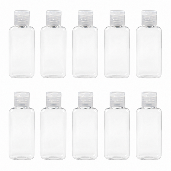 FRASCO QUADRADO COM TAMPA R18 FLIP TOP CRISTAL 42ML C/10 UNIDADES