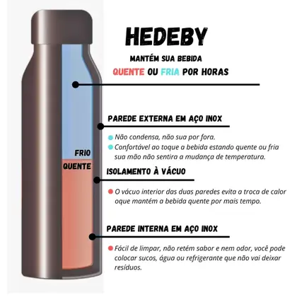 GARRAFA TERMICA INOX 500ML COR BRANCA MORI
