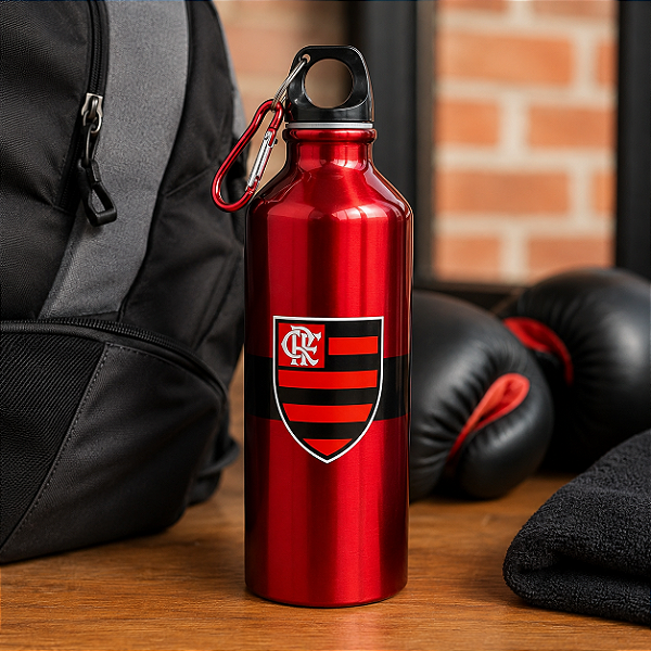 GARRAFA DE ALUMINIO 500ML TIME FLAMENGO REF QH060B-5