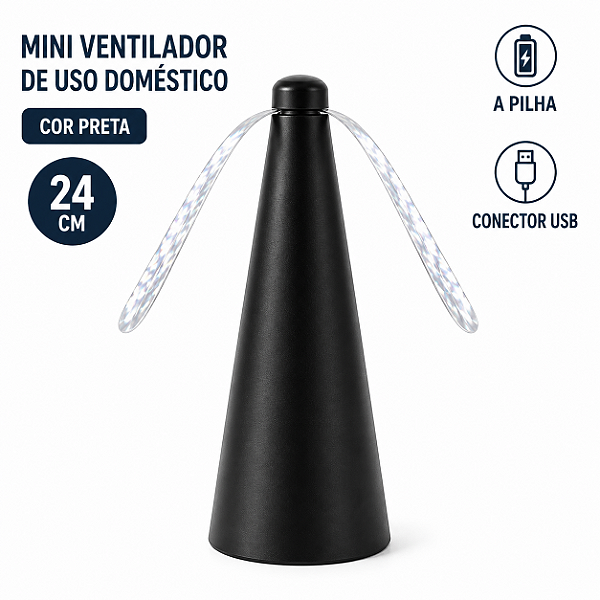 MINI VENTILADOR DE USO DOMESTICO COR PRETO