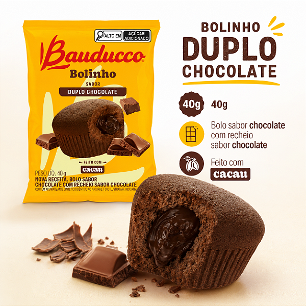 BOLINHO BAUDUCCO DUPLO CHOCOLATE 40G