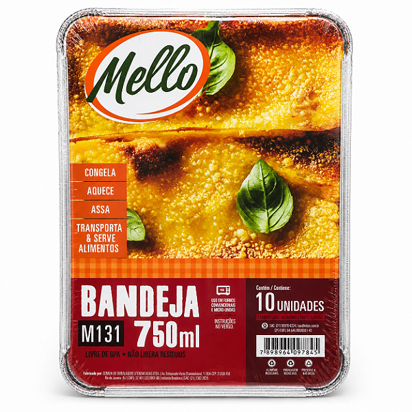 BANDEJA RETANGULAR M131 COM TAMPA 750ML C/10 UND