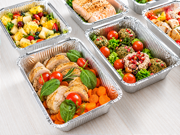 BANDEJA RETANGULAR M170 COM TAMPA 1100ML C/10 UND