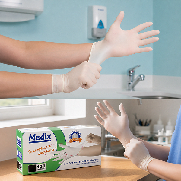 LUVA LATEX G SEM PO MEDIX C/100 UNIDADE