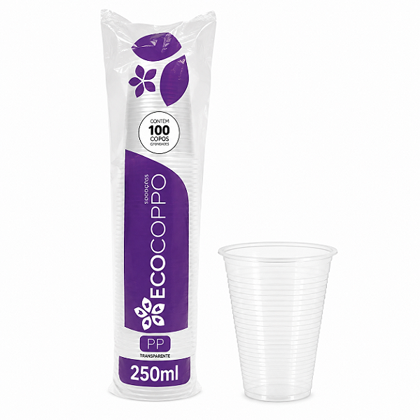 COPO 250ML ECOCOPPO PP TRANSP C/100 UNIDADES