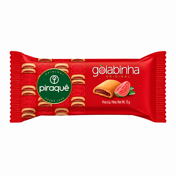 BISCOITO ROLADINHO DE GOIABA PIRAQUE 75G UNIDADE