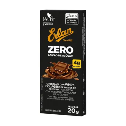 TABLETE CHOCOLATE COM WHEY ZERO AÇUCAR 20G UNIDADE