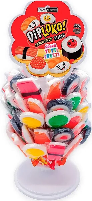 PIRULITO LOLLIPOP SUSHI SORTIDOS 15G UNIDADE