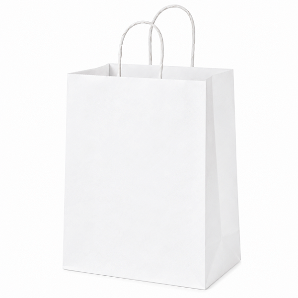 SACOLA PAPEL KRAFT BRANCA 39,5X13,5X33 COM 10 UNIDADES