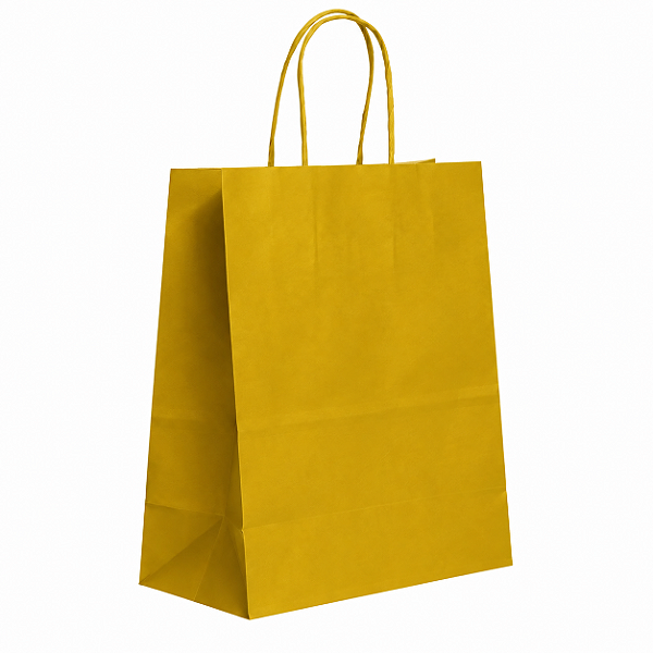 SACOLA PAPEL KRAFT OURO 17,5X8,5X21,5CM C/10 UNIDADES