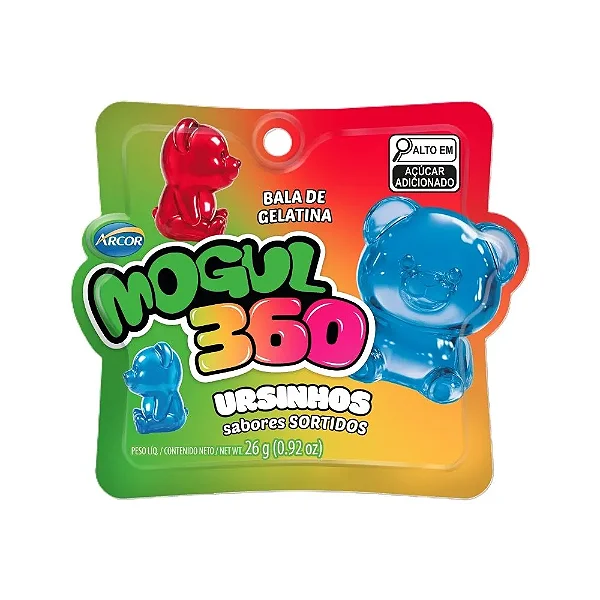BALA DE GELATINA MOGUL 360 URSINHOS SORTIDOS 26G UNIDADE