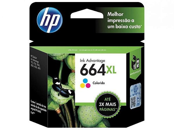 Cartucho de Tinta HP Colorido 664 XL Original