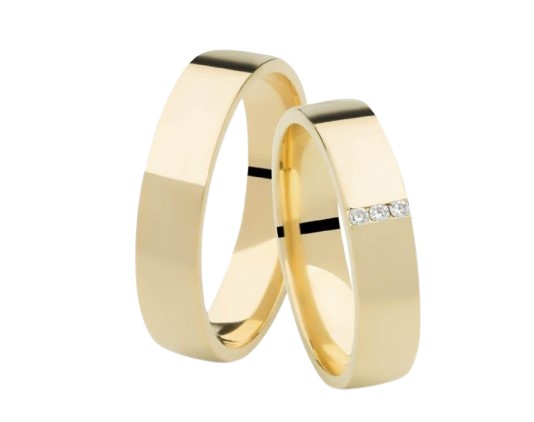 Aliança de Ouro Diamante Triplo