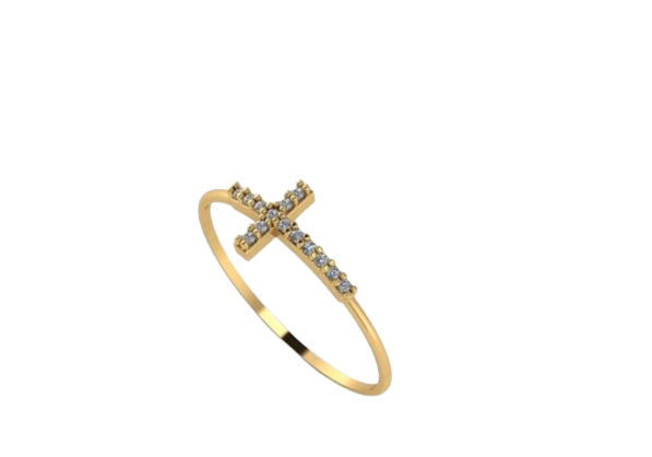 Anel de Cruz Ouro 18