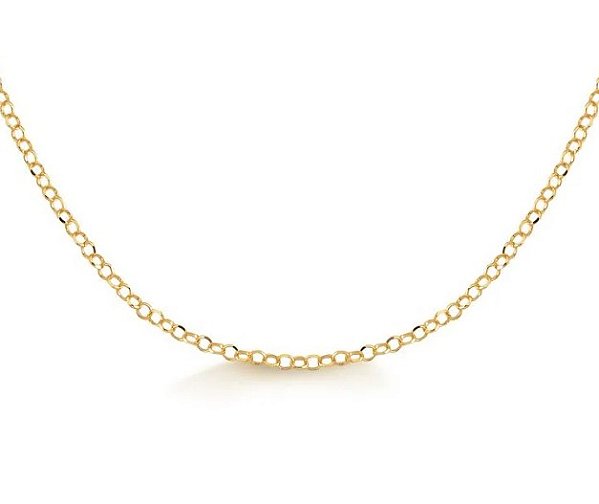 Corrente Malha Elo Portugues Em Ouro Amarelo 18k - 40 Cm