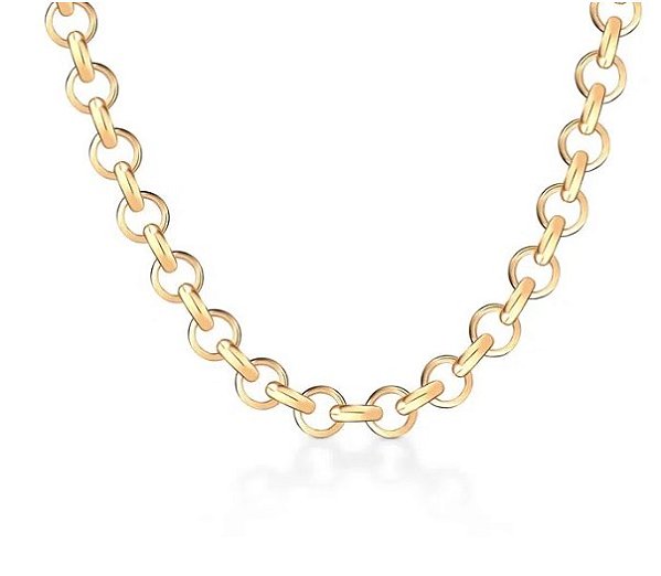 Corrente Malha Elo Portugueses Em Ouro Amarelo 18k - 45 Cm