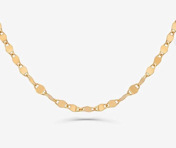 Corrente Malha Piastrine Em Ouro Amarelo - 45 Cm