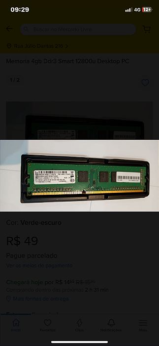 Memoria ram 4gb ddr3