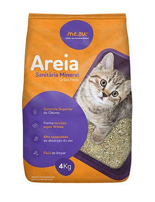 Areia Sanitária Me.Au Pet Grãos Finos para Gatos - Tema NClean Pet's