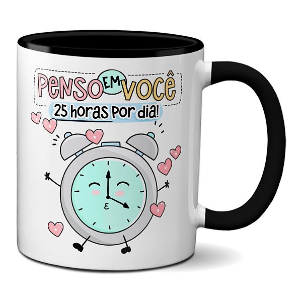 Caneca Happy Valentine's Day Penso Em Você 25 Horas Por Dia
