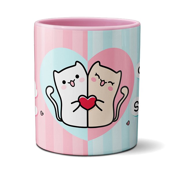 Caneca Gatinhos Namorados Por Onde For Quero Ser Seu Par