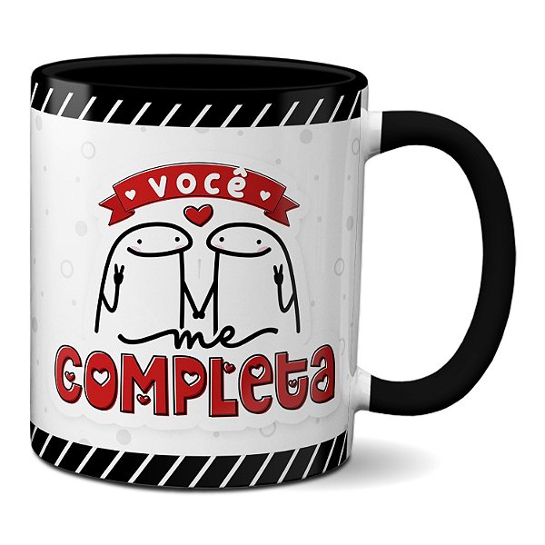 Caneca Flork Presente Namorados Apaixonados Você Me Completa