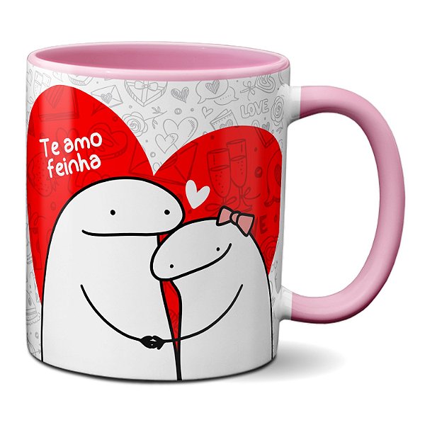 Caneca Flork Namorados Apaixonados Ai Love Iu Te Amo Feinha