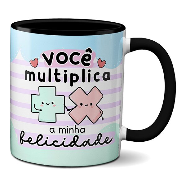 Caneca Namorados Fofos Você Multiplica A Minha Felicidade