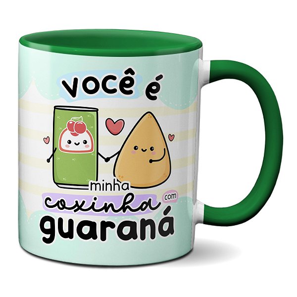 Caneca Namorados Fofos Você É Minha Coxinha Com Refrigerante
