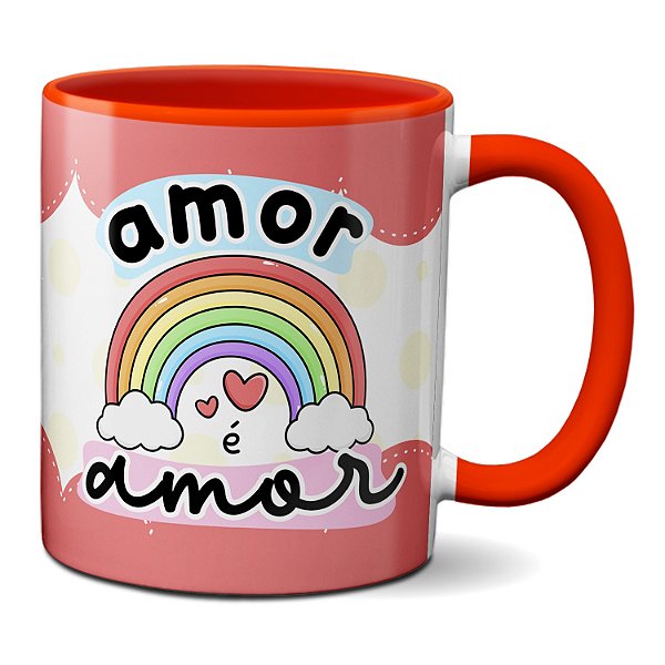 Caneca Dia Dos Namorados Para Presente Arco-íris Amor É Amor