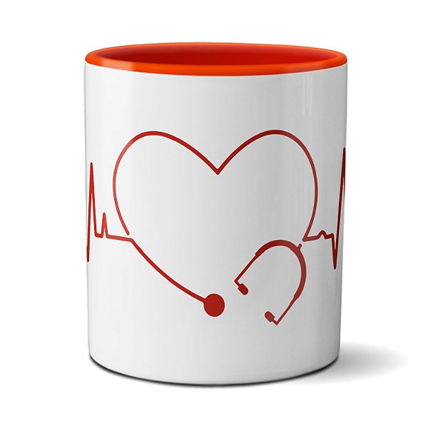 Caneca Batimentos Coração Medicina Presente Personalizado