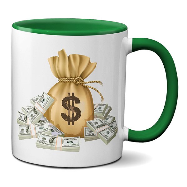 Caneca Dolar Cheio da Grana Profissão Economia Bolsa Valores