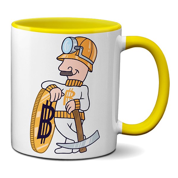 Caneca Personalizada Minerador Bitcoin Criptomoeda