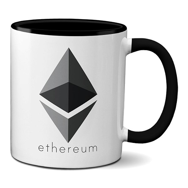 Caneca Ethereum Logo Oficial Criptomoeda Virtual Investidor