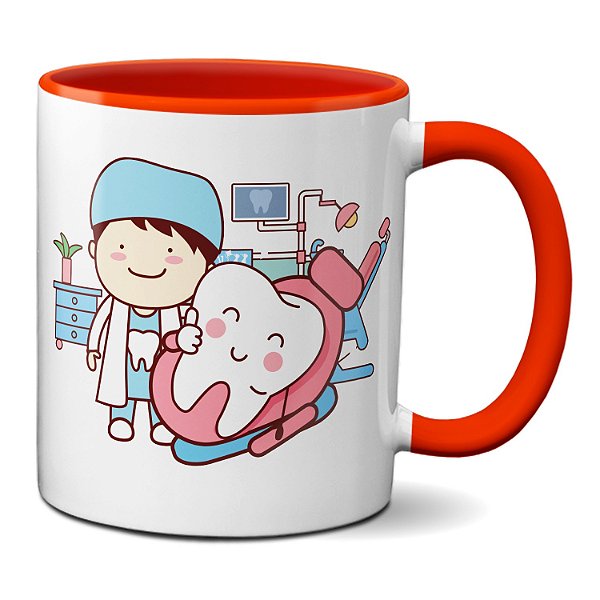 Caneca Consultório Dentista Presente Xícara Divertida