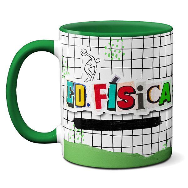 Caneca Educação Física Exercícios Causam Saúde e Felicidade
