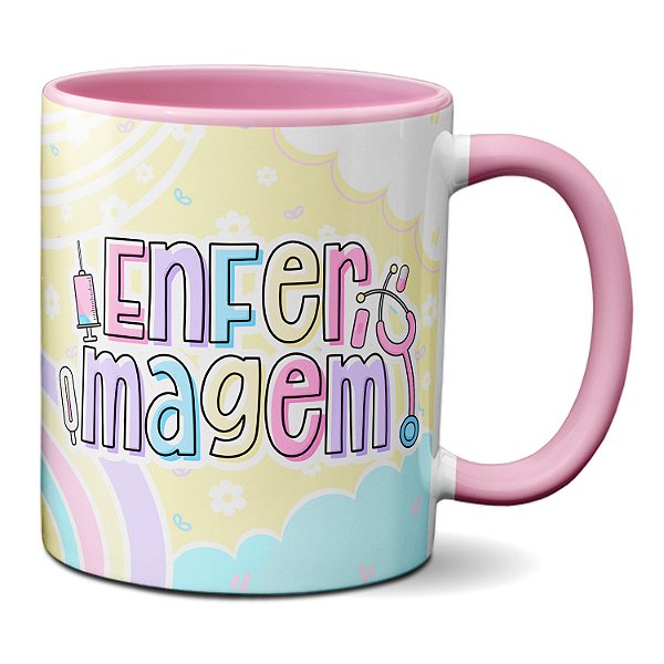 Caneca Enfermagem Profissão Saúde Cuidado Profissional