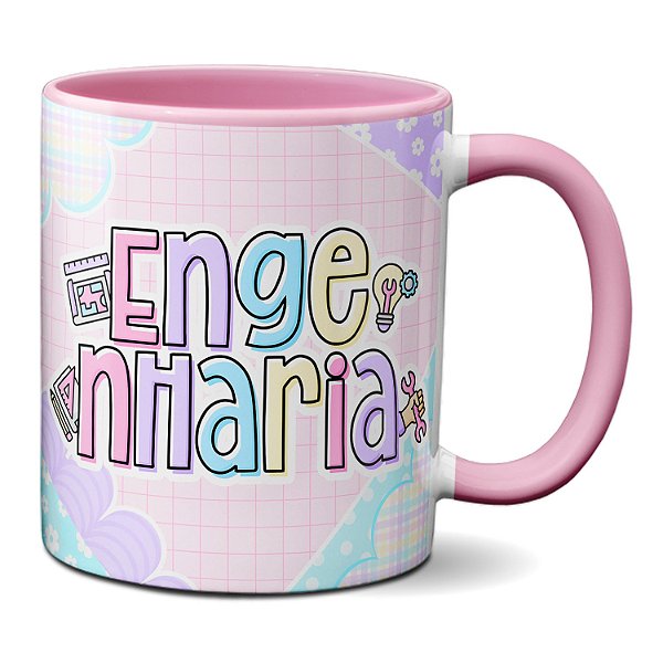 Caneca Engenharia Profissional Engenheira Presente Fofo