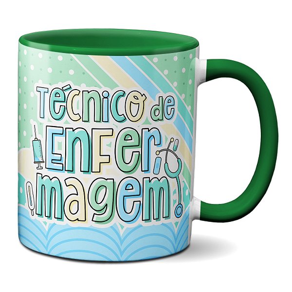 Caneca Profissional Área Da Saúde Técnico de Enfermagem