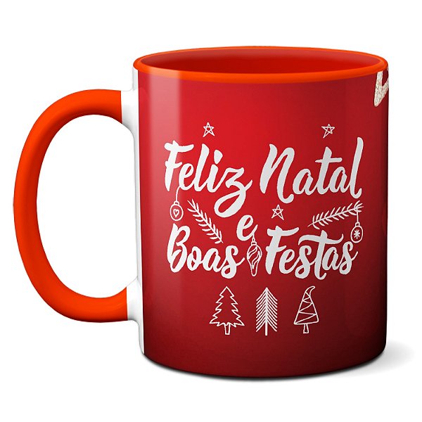 Caneca Feliz Natal E Boas Festas Presente Fim De Ano