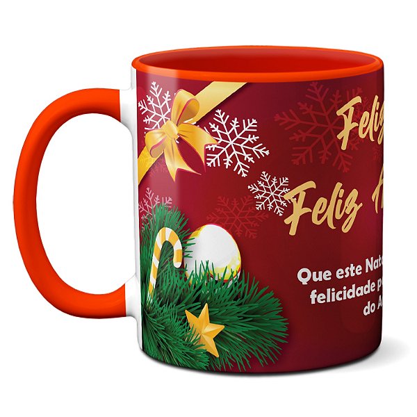 Caneca Mensagem De Natal E Ano Novo Para Presente