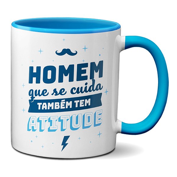 Caneca Homem Que Seu Cuida Também Tem Atitude Novembro Azul