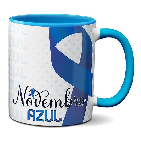 Caneca Novembro Azul Combate Ao Câncer De Próstata Saúde