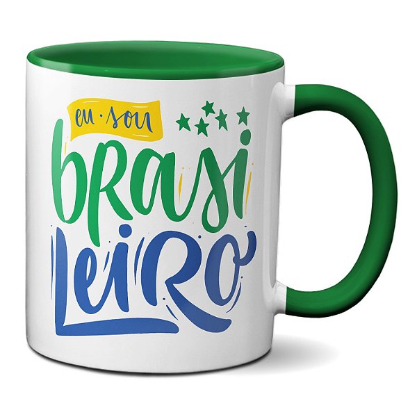 Caneca Brasil Copa Do Mundo Eu Sou Brasileiro Futebol