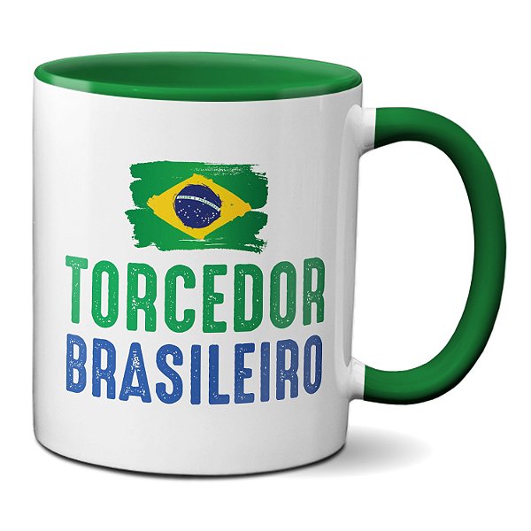 Caneca Torcedor Brasileiro Bandeira Jogo Brasil Copa Mundo