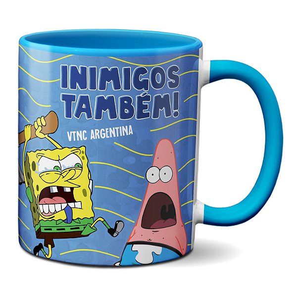 Caneca Bob Esponja Patrick Rivais Sim Inimigos Também Copa