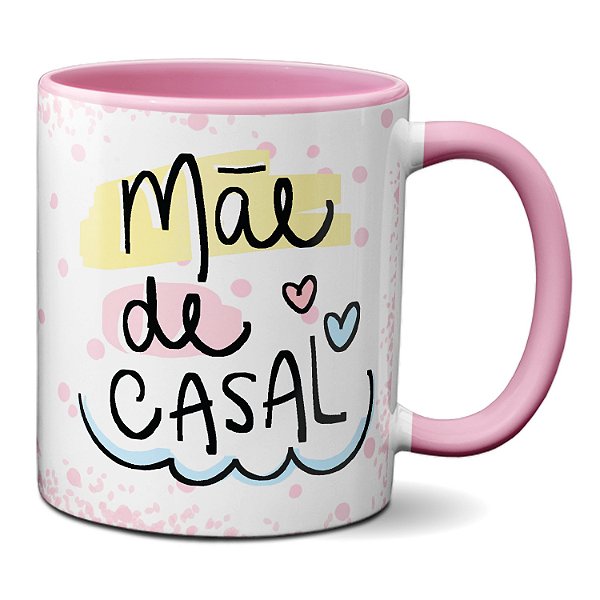 Caneca Mãe de Casal Presente Dia das Mães Xícara Criativa