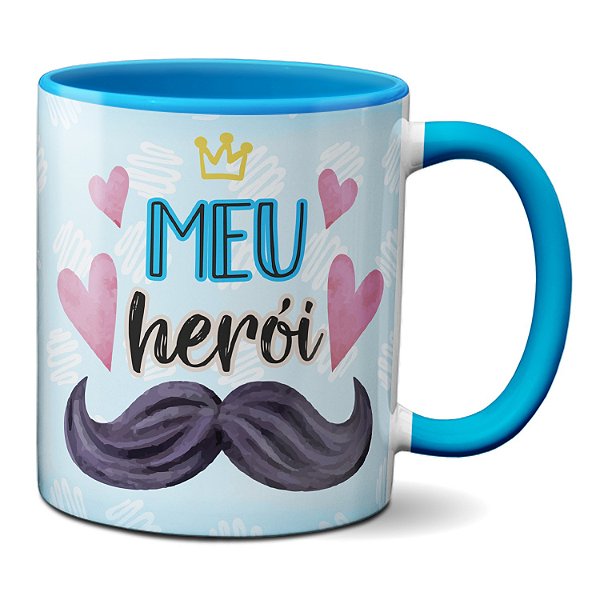 Caneca Pai Meu Herói Te Amo Presente Xícara Criativa